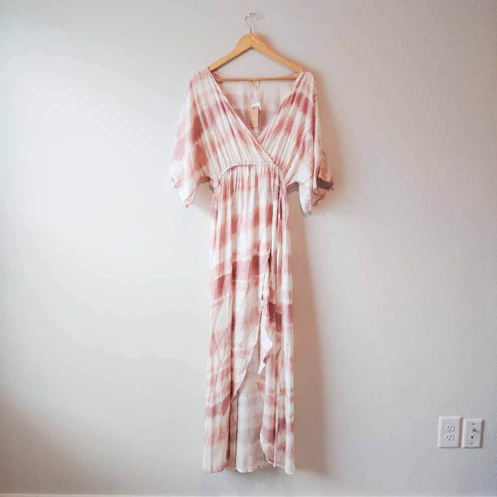 Surf Gypsy Pink and White Maxi Dress